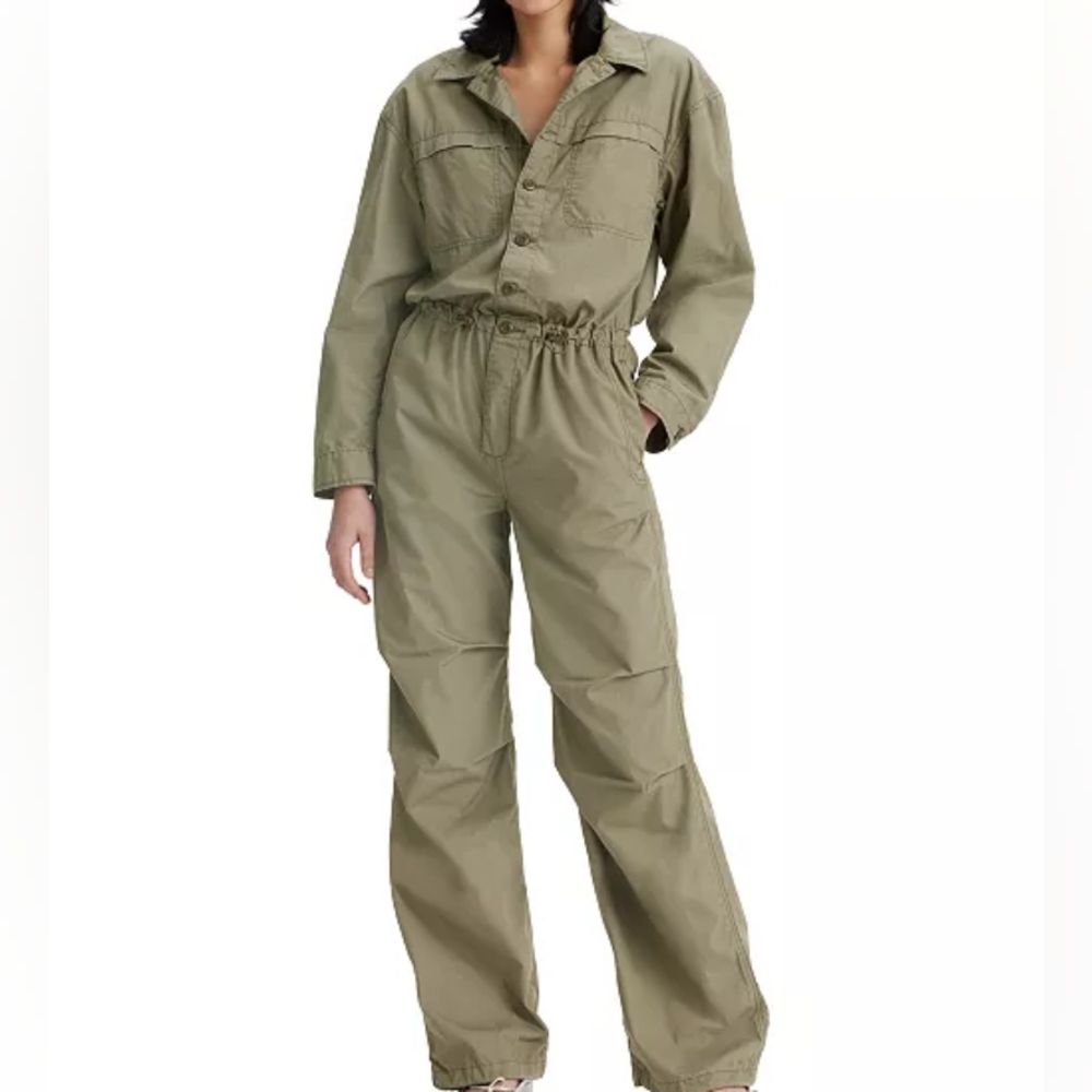 Levi's Parachute Baggy Jumpsuit  Deep Lichen - Green 100 Cotton BNWT